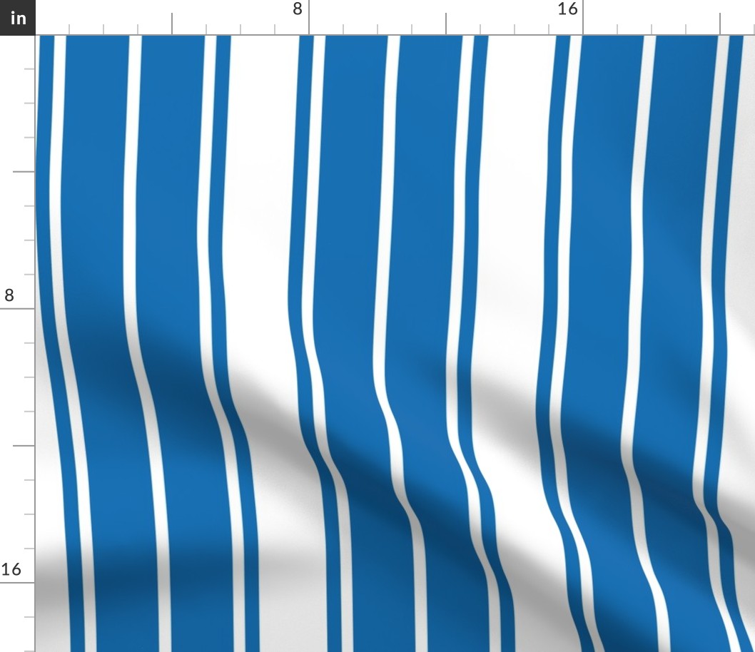 Biscayne Bay Blue and White Vertical French Stripe