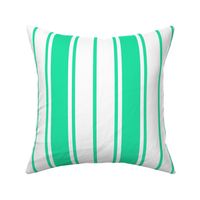 Sea Mint Green and White Vertical French Stripe