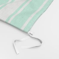 Sea Mint Green and White Horizontal French Stripe