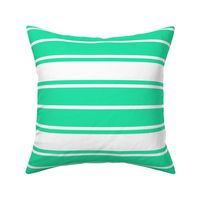 Sea Mint Green and White Horizontal French Stripe