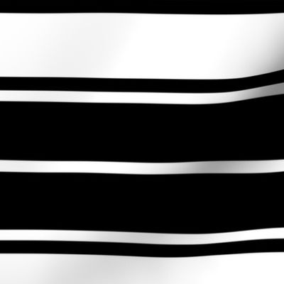 Black and White Horizontal French Stripe