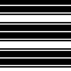 Black and White Horizontal French Stripe