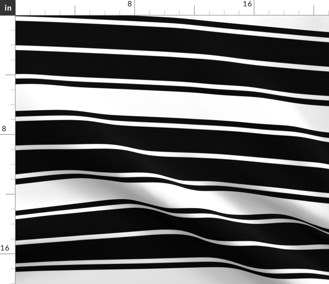 Black and White Horizontal French Stripe