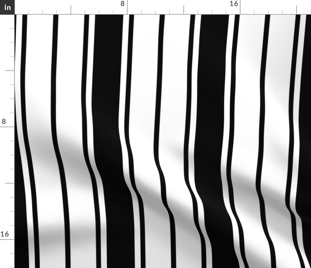 Black and White Vertical French Stripe