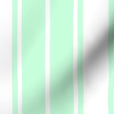 Mint Foam and White Vertical French Stripe