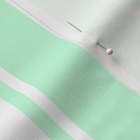 Mint Foam and White Vertical French Stripe