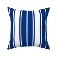 Deep Water Blue and White Vertical French Stripe