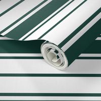 Cypress Green and White Horizontal French Stripe