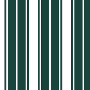 Cypress Green and White Vertical French Stripe