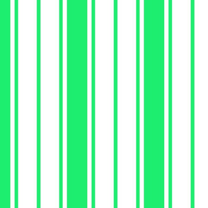  Lime Green Mojito and White Vertical French Stripe 