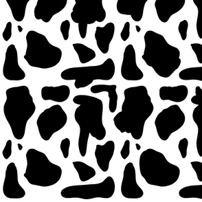 Cow hide print black and white medium scale 