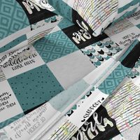 Girl Mom//Teal - Wholecloth Cheater Quilt 