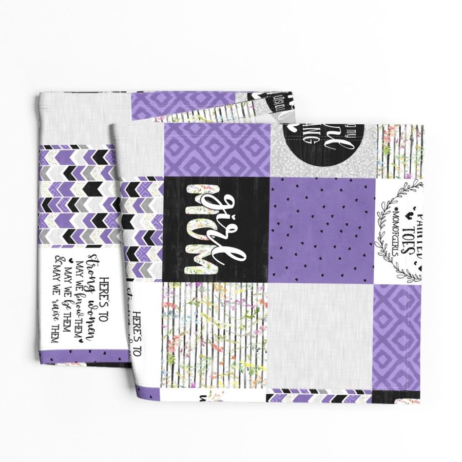 Girl Mom//Purple - Wholecloth Cheater Quilt 