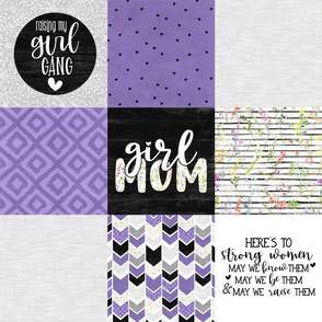 Girl Mom//Purple - Wholecloth Cheater Quilt 