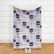Girl Mom//Light Purple - Wholecloth Cheater Quilt 