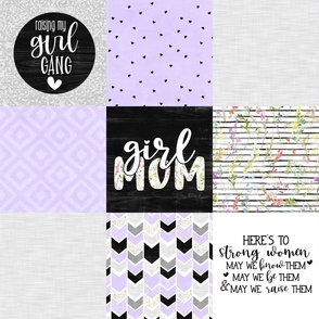 Girl Mom//Light Purple - Wholecloth Cheater Quilt 