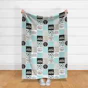 Girl Mom//Mint - Wholecloth Cheater Quilt 