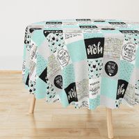 Girl Mom//Mint - Wholecloth Cheater Quilt 