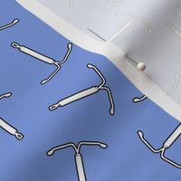 IUD birth control contraception in pastel blue