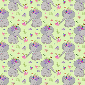 Baby Elephant Fleur - green, medium 