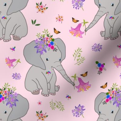Baby Elephant Fleur - pink, medium 