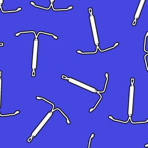 Ditsy IUD Uterus Contraception in Blue, extra large