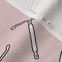 Ditsy IUD Uterus Contraception in Pink, extra large