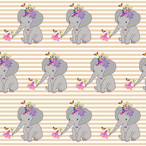 Baby Elephant Fleur (half brick) - beige Stripes, medium 