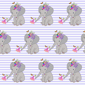 Baby Elephant Fleur (half brick) - purple Stripes, medium 