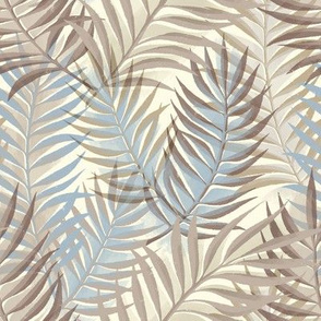 regular scale 3d jungle palms / cream background