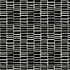 Squarey stripe-Black on Offwhite