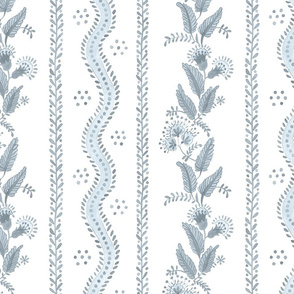 Soft Blue on White Emma stripe