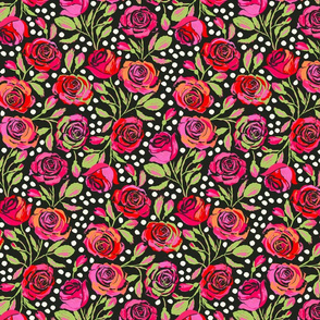 Rockabilly Roses Dark Small