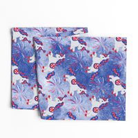 Large Patriotic Unicorns Stars Stripes Red White and Blue