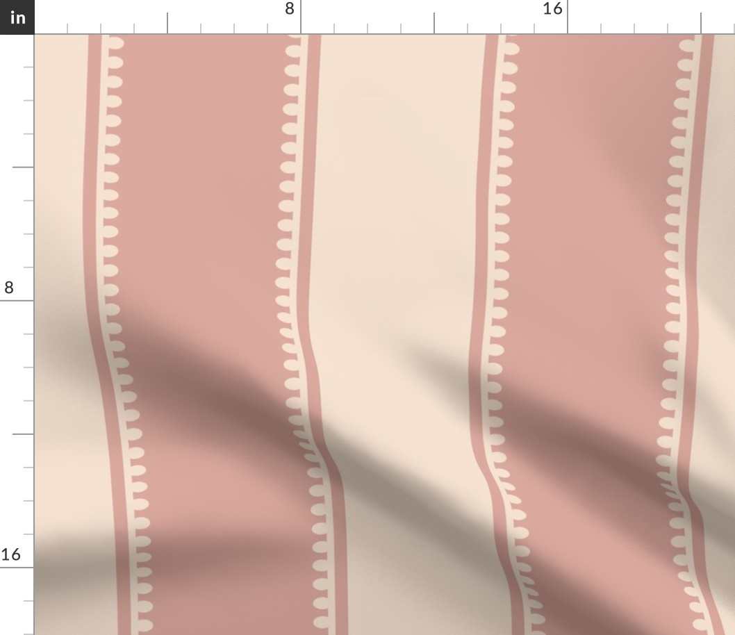 Stripe - Rococo - Large- Rose, Pale Rose