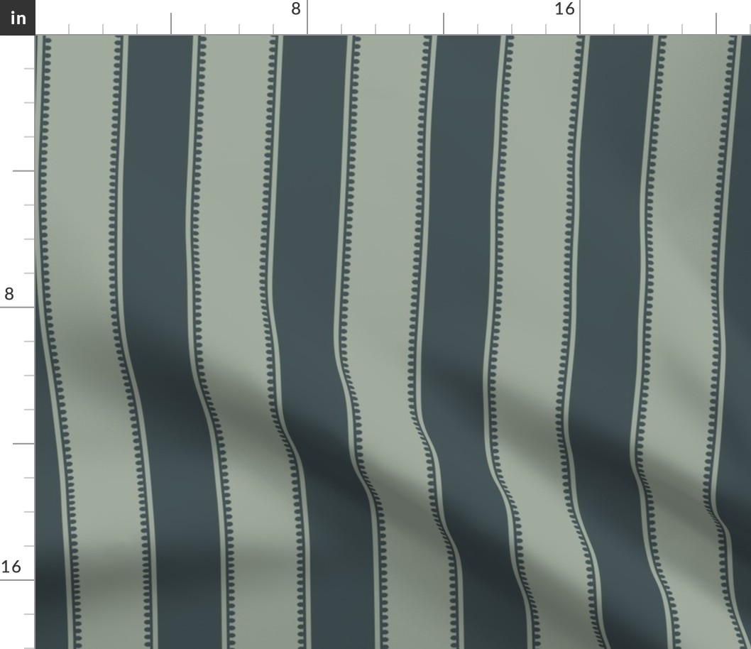 Stripe - Rococo - Small - Soft Green, Light Midnight