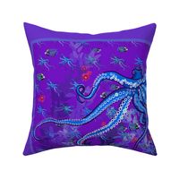 Octopus crazy purple TeaTowel 