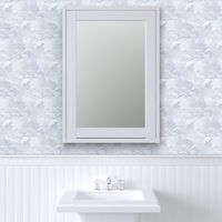 Paper Garden Faux Texture White- Hand Made Paper Cut Light Blue Gray Hue- Home Decor- Wallpaper- Medium