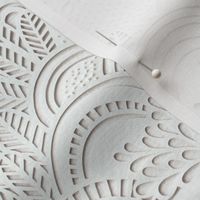 Paper Garden Faux Texture White- Hand Made Paper Cut Light Peach- Beige- Cream Hue- Home Decor- Wallpaper- Medium