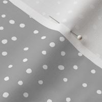 The tiny polka dots hand drawn spots minimalist boho print nursery gray white 