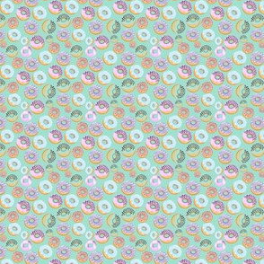 Doughnuts with Icing - Sweet Mint a0e0ce Fabric XS Patten
