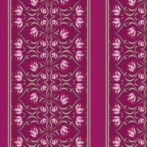 MAGENTA FLORAL STRIPE