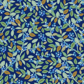 Blue flowerbranch-Navy