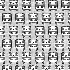 cute pandas - grey - LAD21