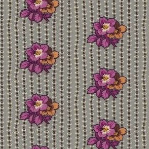 1860s Wild Rose Stripe