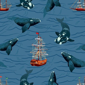 Right Whales with Sailboats
