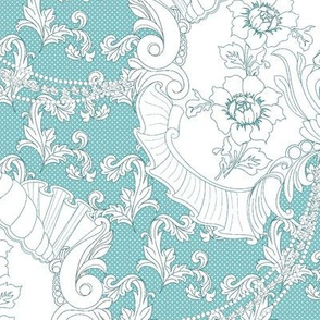 Rococo Rose - Large Teal