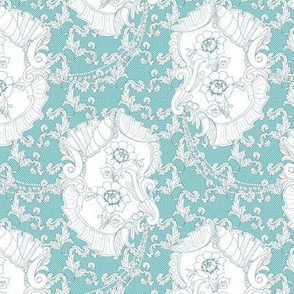 Rococo Rose- Small Teal