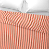 Orange Red Bengal Stripe Pattern Vertical in White