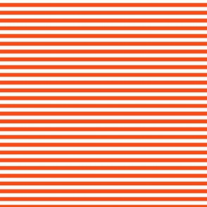 Small Orange Red Bengal Stripe Pattern Horizontal in White